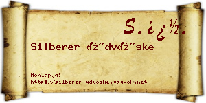 Silberer Üdvöske névjegykártya